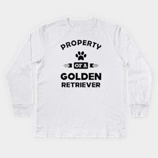 Golden Retriever - Property of a golden retriever Kids Long Sleeve T-Shirt